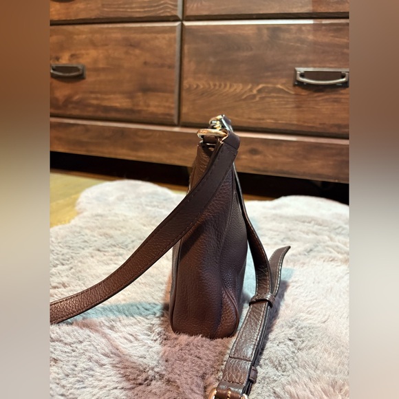 Kate Spade New York Pebbled Leather Crossbody Purse/ Bag In Mocha Brown - Picture 5 of 16